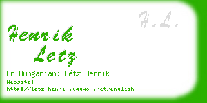 henrik letz business card