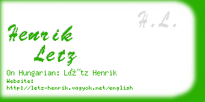henrik letz business card